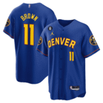 Bruce Brown 11 Denver Nuggets Baseball Men Jersey - Blue