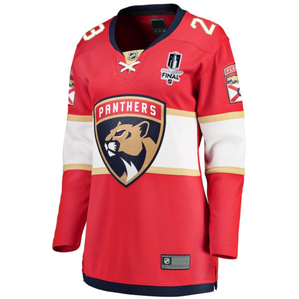 Carter Verhaeghe 23 Florida Panthers 2024 STANLEY CUP Final Women's Home Breakaway Jersey - Red