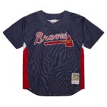 John Smoltz Atlanta Braves Mitchell & Ness Cooperstown Collection Mesh Batting Practice Jersey - Navy