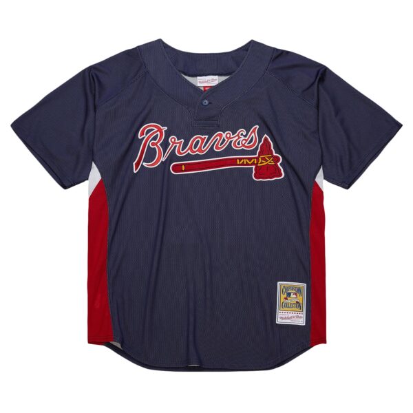 John Smoltz Atlanta Braves Mitchell & Ness Cooperstown Collection Mesh Batting Practice Jersey - Navy