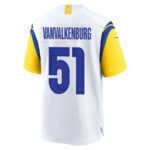 Zach VanValkenburg 51 Los Angeles Rams 2023 Playoffs Patch Game Men Jersey - White