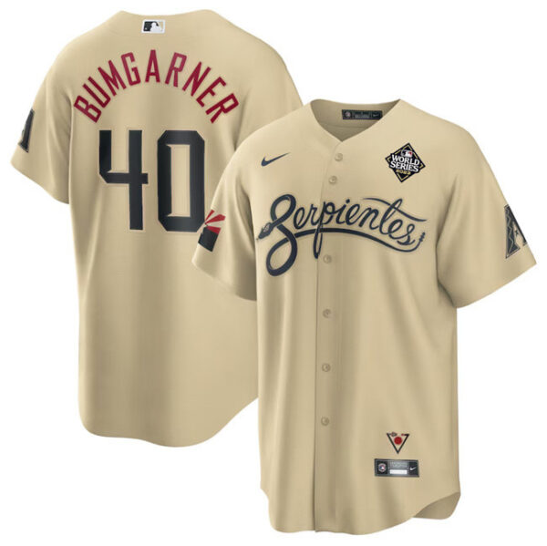 Madison Bumgarner 40 Arizona Diamondbacks 2023 World Series Men Jersey - Gold