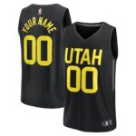 Utah Jazz Fanatics Youth Fast Break Replica Custom Jersey - Statement Edition - Black