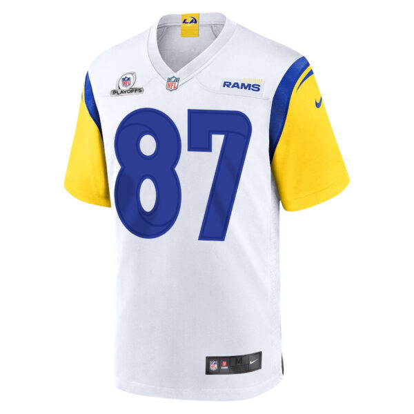 Davis Allen 87 Los Angeles Rams 2023 Playoffs Patch Game Men Jersey - White