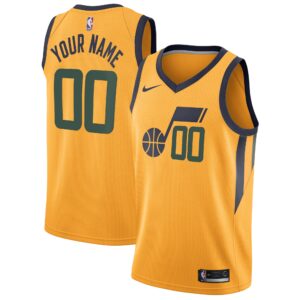 Utah Jazz  Swingman Custom Jersey - Statement Edition - Gold