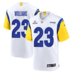 Kyren Williams 23 Los Angeles Rams 2023 Playoffs Patch Game Men Jersey - White