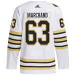 Brad Marchand Boston Bruins adidas  Primegreen 100th Anniversary Authentic Player Jersey - White