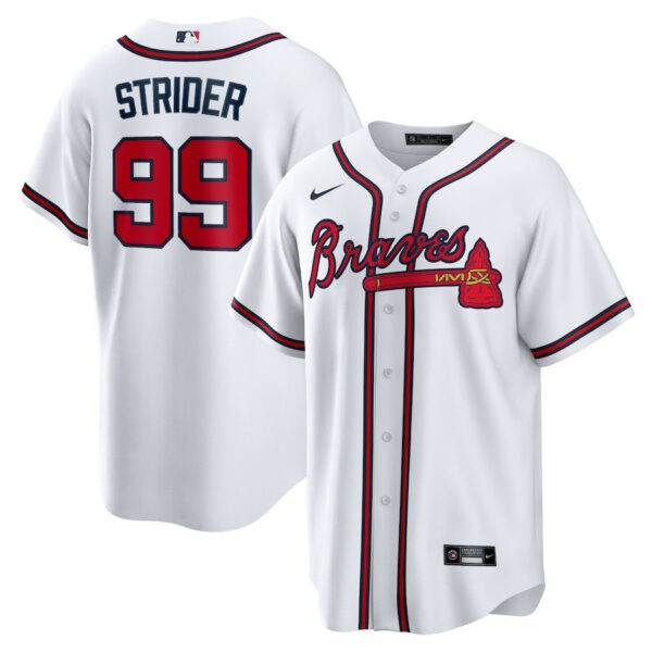 Spencer Strider 99 Atlanta Braves Men Jersey - White