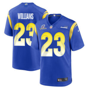 Kyren Williams 23 Los Angeles Rams 2023 Playoffs Patch Game Men Jersey - Royal