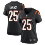 Chris Evans 25 Cincinnati Bengals Women Game Jersey - Black