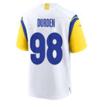 Cory Durden 98 Los Angeles Rams 2023 Playoffs Patch Game Men Jersey - White