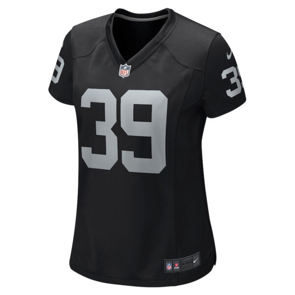 Nate Hobbs 39 Las Vegas Raiders Women Game Jersey - Black