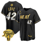 Kevin Love 42 Miami Heat 2023 Finals Baseball Men Jersey - Black Limited