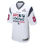 Houston Texans 2023 AFC South Division Champions Conquer Game Men Custom Jersey - White