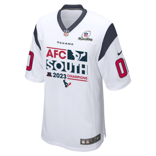 Houston Texans 2023 AFC South Division Champions Conquer Game Men Custom Jersey - White