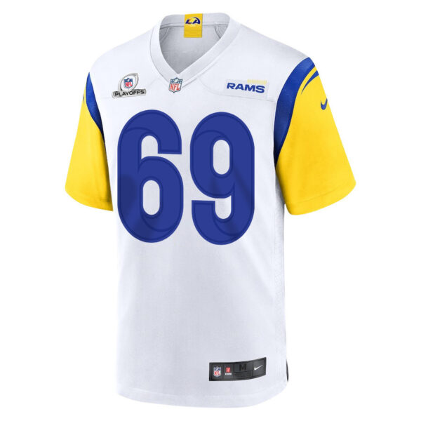 Kevin Dotson 69 Los Angeles Rams 2023 Playoffs Patch Game Men Jersey - White