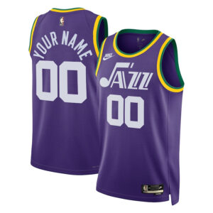 Utah Jazz 2023/24 Hardwood Classic Swingman Custom Men Jersey - Purple