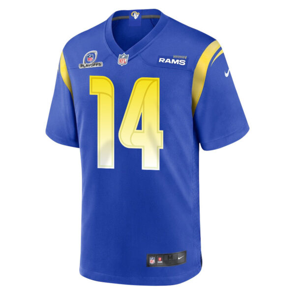 Cobie Durant 14 Los Angeles Rams 2023 Playoffs Patch Game Men Jersey - Royal
