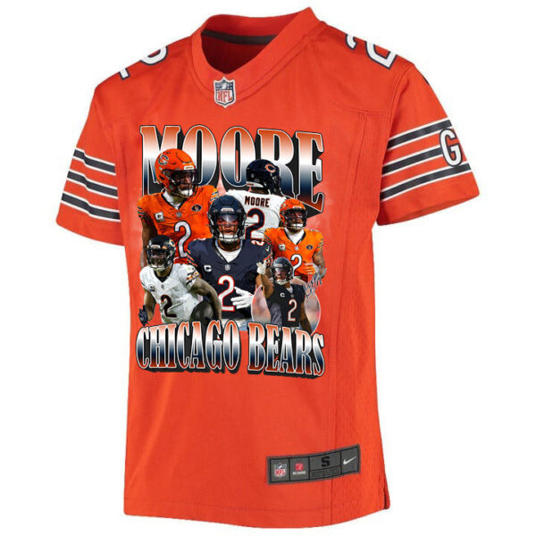 D.J. Moore 2 Signed Chicago Bears Moore Than A Feeling Alternate Game YOUTH Jersey - Orange