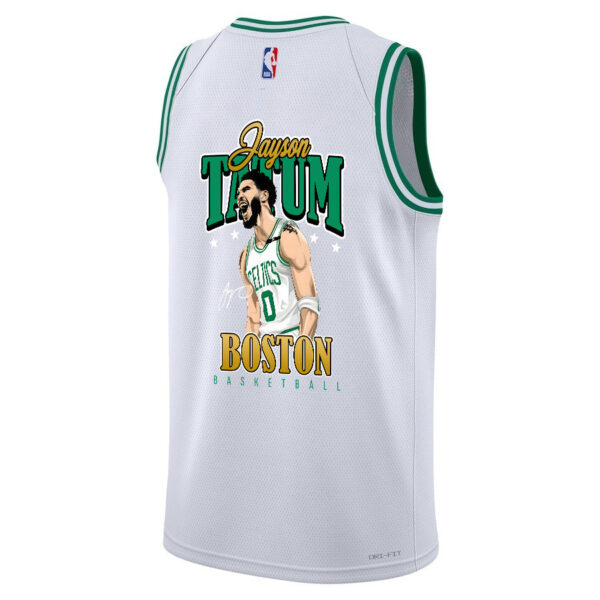 Jayson Tatum 0 Signed Boston Celtics 2024 Swingman Jersey - Final Champions Patch - White