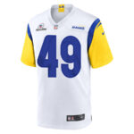 Alex Matheson 49 Los Angeles Rams 2023 Playoffs Patch Game Men Jersey - White