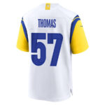 Zach Thomas 57 Los Angeles Rams 2023 Playoffs Patch Game Men Jersey - White
