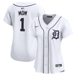 Detroit Tigers  Women's #1 Mom Home Limited Jersey - White