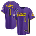 D'Angelo Russell 1 Los Angeles Lakers Baseball Men Jersey - Purple
