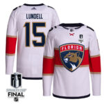 Anton Lundell 15 Florida Panthers 2024 STANLEY CUP Final Away Breakaway Jersey - Men, White