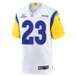 Kyren Williams 23 Los Angeles Rams 2023 Playoffs Patch Game Men Jersey - White