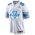 Detroit Lions 2023 NFC North Champions It's A Lock Game Men Custom Jersey - White