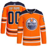 Edmonton Oilers adidas  Home  Primegreen Authentic Custom Jersey - Orange