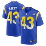 Joshua Karty 43 Los Angeles Rams Team Game Men Jersey - Royal