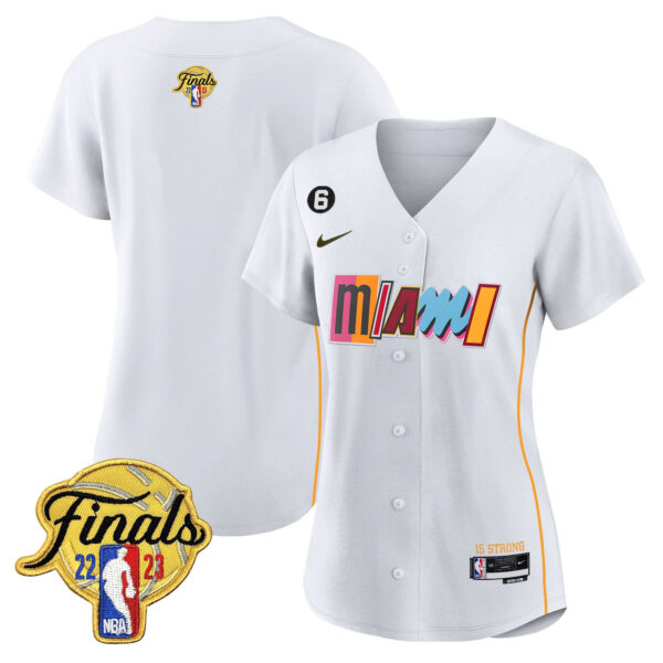 Miami Heat 2023 Finals Baseball Women Jersey - City White