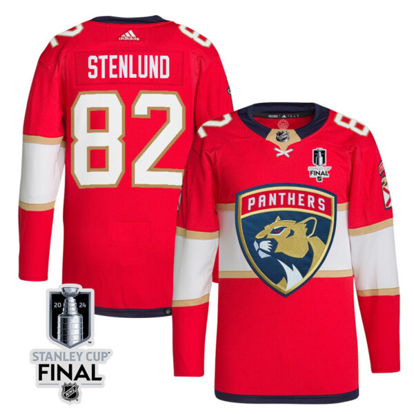 Kevin Stenlund 82 Florida Panthers 2024 STANLEY CUP Final Home Breakaway Jersey - Men, Red