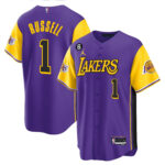 D'Angelo Russell 1 Los Angeles Lakers Color Sleeves Baseball Men Jersey - Purple