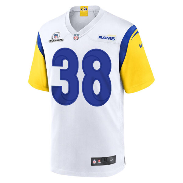 Shaun Jolly 38 Los Angeles Rams 2023 Playoffs Patch Game Men Jersey - White