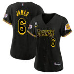 LeBron James 6 Los Angeles Lakers Baseball Jersey - Black Mamba