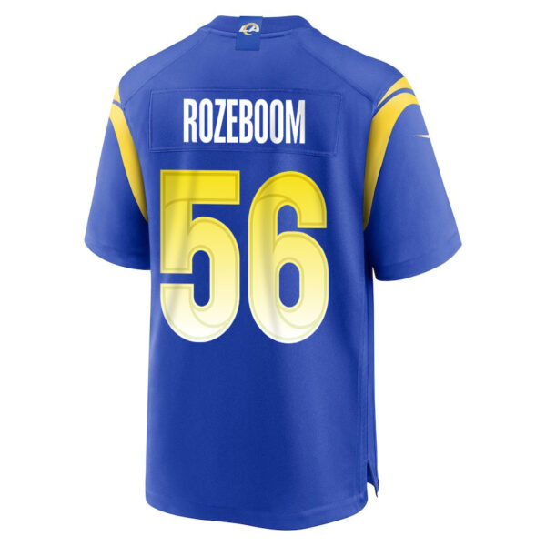 Christian Rozeboom 56 Los Angeles Rams 2023 Playoffs Patch Game Men Jersey - Royal