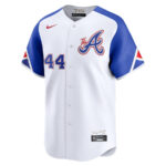 Hank Aaron 44 Atlanta Braves City Connect Retired Men Jersey - White