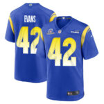 Ethan Evans 42 Los Angeles Rams 2023 Playoffs Patch Game Men Jersey - Royal