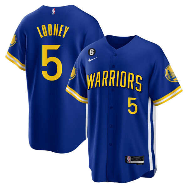 Kevon Looney 5 Golden State Warriors Baseball Men Jersey - Royal
