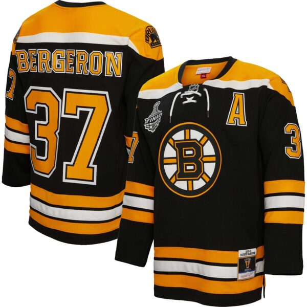 Patrice Bergeron Boston Bruins Mitchell & Ness Alternate Captain Patch 2010/11 Blue Line Player Jersey - Black