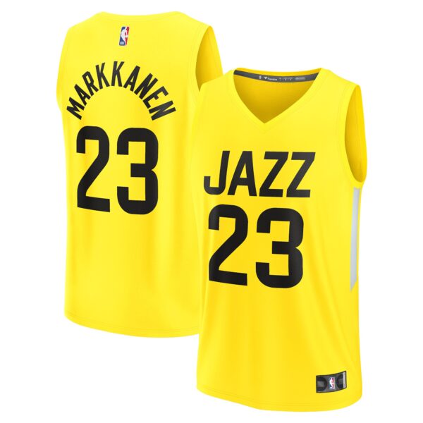 Lauri Markkanen Utah Jazz Fanatics Fast Break Replica Player Jersey - Icon Edition - Yellow