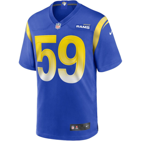 London Fletcher 59 Los Angeles Rams Men Game Retired Jersey - Royal