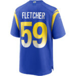 London Fletcher 59 Los Angeles Rams Men Game Retired Jersey - Royal