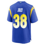 Shaun Jolly 38 Los Angeles Rams 2023 Playoffs Patch Game Men Jersey - Royal