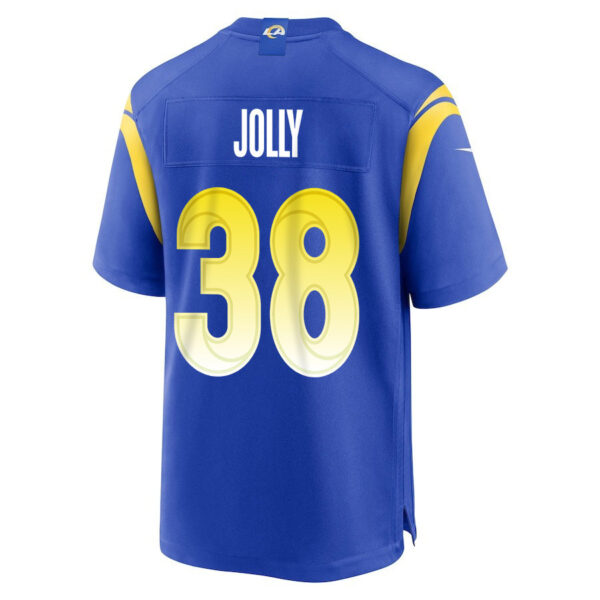 Shaun Jolly 38 Los Angeles Rams 2023 Playoffs Patch Game Men Jersey - Royal