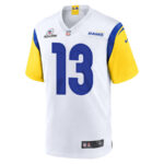 Stetson Bennett 13 Los Angeles Rams 2023 Playoffs Patch Game Men Jersey - White