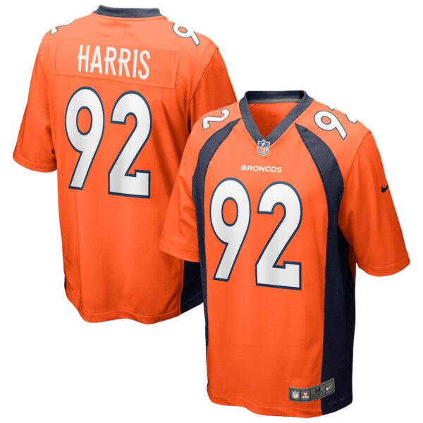 Jonathan Harris 92 Denver Broncos Men Game Jersey - Orange